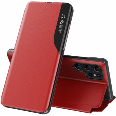 Pouzdro Hurtel View z eco kůže na Samsung Galaxy S23 Ultra - červené