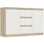 Framire Komoda sonoma mix bílá 120 x 76 x 33 cm R-120-S3 – Zboží Mobilmania