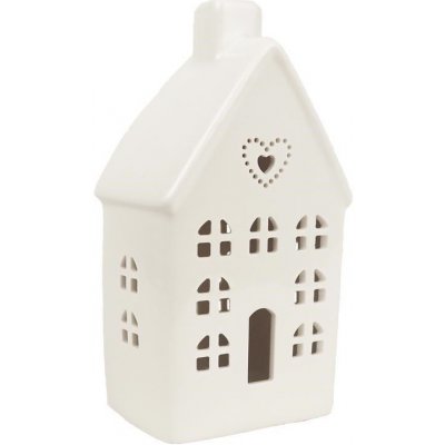 Morex Keramický domeček se srdíčkem, svítící LED dekorace – Sleviste.cz