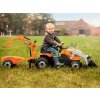 Builder Max Šlapací traktor s bagrem a vozíkem oranžový