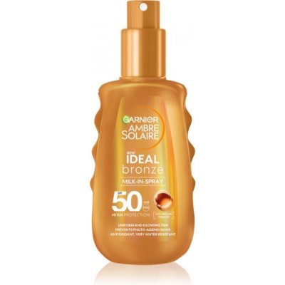 Garnier Ambre Solaire ideal bronze opalovací tělové mléko ve spreji SPF 50, 150 ml – Zbozi.Blesk.cz