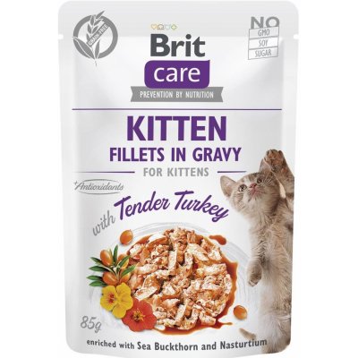 Brit Care Kitten Fillets in Gravy with Tender Turkey 24 x 85 g – Zboží Mobilmania