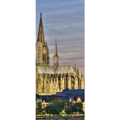 Weblux 26557919 Samolepka na dveře fólie K lner Dom am Abend Kolínská katedrála ve večerních hodinách rozměry 90 x 220 cm – Zbozi.Blesk.cz