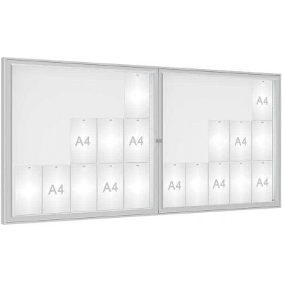 PROCITY Venkovní vitrína model 1000 dvoukřídlá, 30 x A4, plexi, elox | Zboží Auto