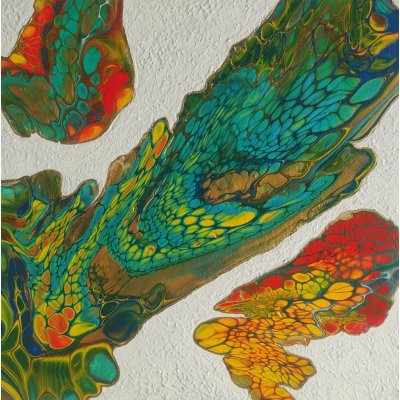 Liubou Asenova, Korálové útesy, Malba na plátně, akrylové barvy, 40 x 40 cm – Zboží Mobilmania
