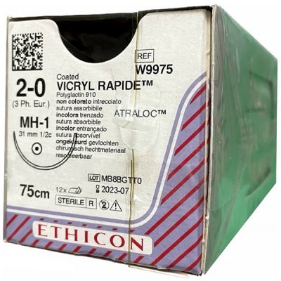 Coated Vicryl Rapide nebarvený 2-0 MH-1 plus, 75 cm, 12 ks – Sleviste.cz