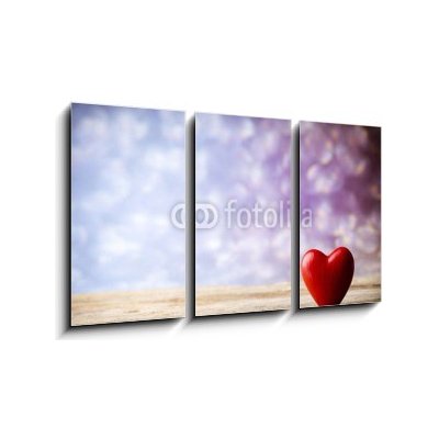 Obraz 3D třídílný - 90 x 50 cm - Heart. Greeting card. Srdce. Blahopřání. – Zboží Mobilmania