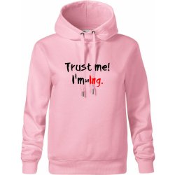 Trust me I´m an Ing. Věř mi jsem Ing. Oversized mikina dámská Moon kratší + širší Růžová