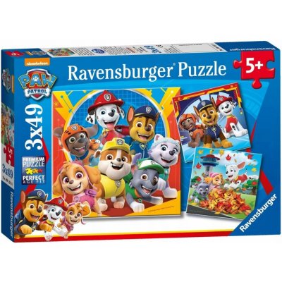 Ravensburger 093694 Paw Patrola Psí tlapková patrola 3 x 49 dílků – Zbozi.Blesk.cz