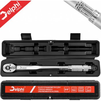 Delphi Momentový klíč Delphi 3/8", 7-112 Nm, CrV ocel, pro automobily a motocykly, otočný klíč Aurlloct, na pneumatiky, pro jízdní kola