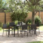 Omaxi 455154 Zahradní jídelní souprava 7 pcs Černá 190 x 90 x 75 cm – Hledejceny.cz