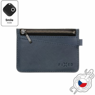 Kožená peněženka FIXED Smile Coins se smart trackerem FIXED Smile Pro, modrá FIXSM-SCO2-BL