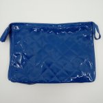 Hutr Kosmetická taštička prošívaná lesklá barva modrá – Zboží Dáma