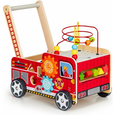 ECOTOYS Dřevěné vzdělávací chodítko s kostkami pro děti Fire Brigade – Sleviste.cz
