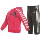 Adidas 3 Stripe Hooded Jog Suit Baby Pink White