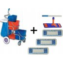 Uklidschop Úklidový vozík DUO KOMBI + FLIPPER Mop sestava se 3 návleky