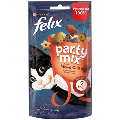 Felix Party Mix Grill hovězí kuře a losos 60 g – Zbozi.Blesk.cz