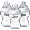 Láhev a nápitka Tommee Tippee kojenecká láhev C2N 3 ks transparentní 260ml