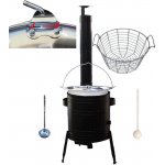 Kessel kotlík na guláš nerez 20 l 0,8 mm zesílený s nitmi Drátěný koš 18 L kovová kotlina 42 cm poklice nerez 46 cm naběračka 350 ml a vařečka 50 cm Easy party (KOV) – Hledejceny.cz