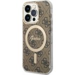 Pouzdro Guess 4G IML MagSafe iPhone 14 Pro hnědé – Zboží Mobilmania