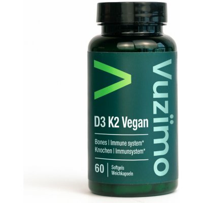 Vuzïmo D3 K2 Vegan 15,6 g 60 měkkých gelových tablet – Hledejceny.cz