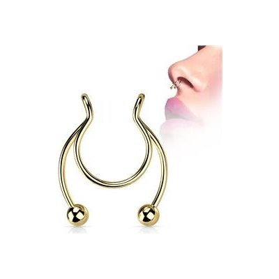 Šperky4U falešný piercing do nosu septum ST0017-GD