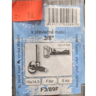 NÝVLT sada těsnění převlečné matice 3/8" fibr 14x10x2 mm 5 ks - F3/89F