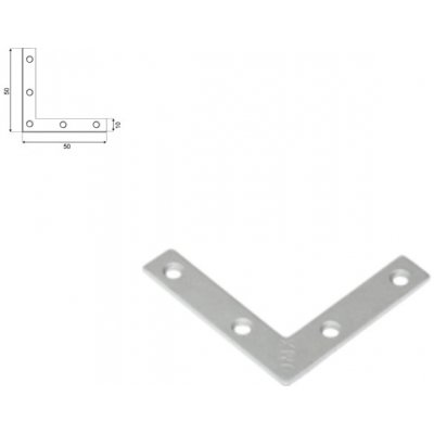 Domax úhelník nábytkový plochý 50 x 50 x 10 NA50 448741 – Sleviste.cz