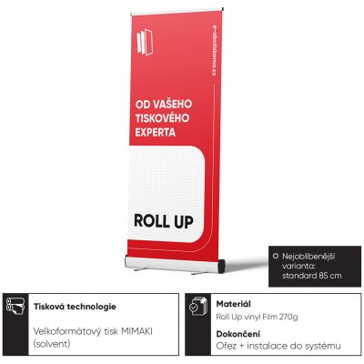 Roll Up Roll Up standard Celý systém s tiskem 100 x 200 cm – Hledejceny.cz