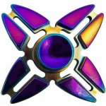 Kovový fidget spinner duhový čtyřramenný hvězdice v kovové krabičce – Zboží Dáma