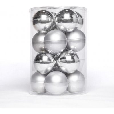 decoDoma Sada vánočních ozdob STŘÍBRNÁ 16 ks pr. 8 cm – Hledejceny.cz