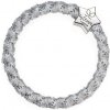 Gumička do vlasů By Eloise London Silver Star Woven Silver Shimmer