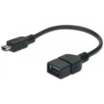 Digitus Adaptérový kabel USB 2.0, OTG, typ mini B - A M/F, 0,2m, USB 2.0, bl