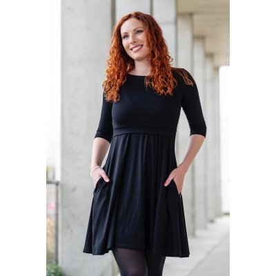 Krásná mamka Kojicí šaty s kapsami Amalie modal black – Hledejceny.cz