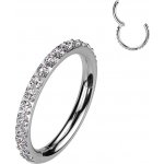 Atreya Titanový kroužek s otevíráním se zirkony čirá velikost 1,6 mm délka průměr 8 mm – Zboží Dáma