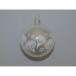 ONREX Vánoční ozdoba skleněná koule bílá ornament pr. 7 cm – Hledejceny.cz