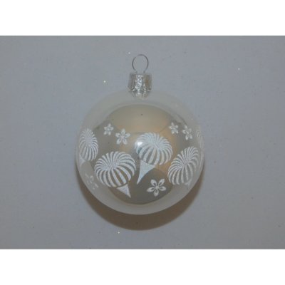 ONREX Vánoční ozdoba skleněná koule bílá ornament pr. 7 cm – Hledejceny.cz