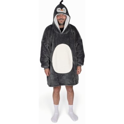 Cozy Noxxiez CH362 Tučňák hřejivá televizní mikinová deka s kapucí pro teenagery a dospělé – Zboží Dáma