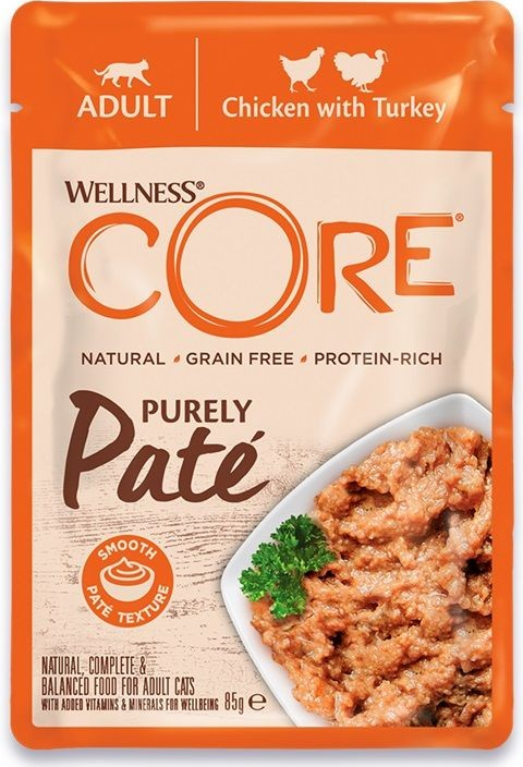 Wellness Core Cat Paté kuře a krůta 85 g