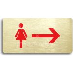 ACCEPT Piktogram WC ŽENY VPRAVO - zlatá tabulka - barevný tisk bez rámečku – Hledejceny.cz