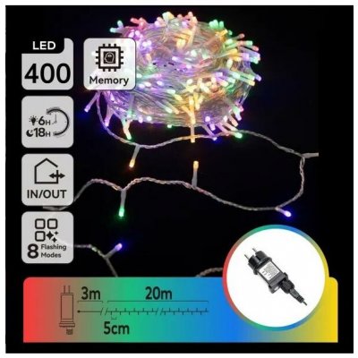 Aigostar LED RGBY Venkovní vánoční řetěz 400xLED/6W/230V 20m IP44 B10303ABLS – Hledejceny.cz