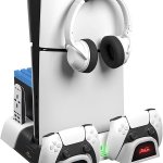 Froggiex FX-P5-C4-W PS5, PS5 Slim Multifunctional Cooling Stand + Headset holder – Zboží Živě
