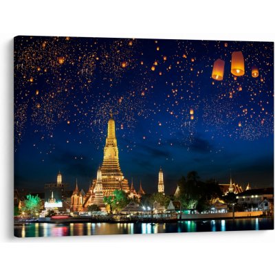 Obraz - Lampióny štěstí, Bangkok, jednodílný 70x50 cm – Hledejceny.cz
