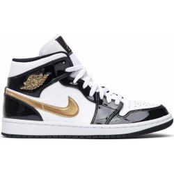 Jordan 1 Mid patent black white gold 852542-007