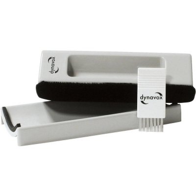 Dynavox Velvet Record Brush Grey: Semišový kartáč na LP s nylonovým kartáčkem pro hrot přenosky – Sleviste.cz