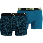 Puma pánské boxerky Logo AOP Boxer 2-pack Petrol Blue – Hledejceny.cz