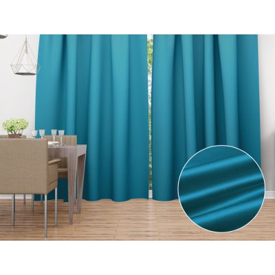 Biante Saténový závěs LUX-021 Petrolejově modrý 140x190 cm – Hledejceny.cz