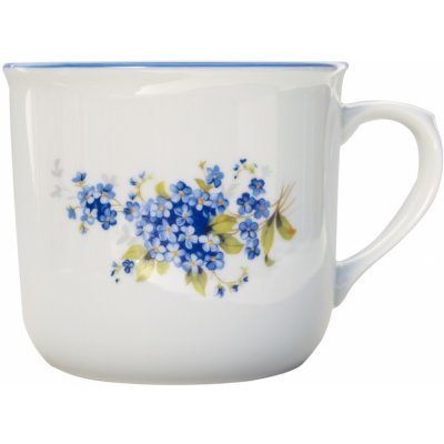 Český porcelán Dubí Hrnek porcelánový vařák pomněnky 0,65 l