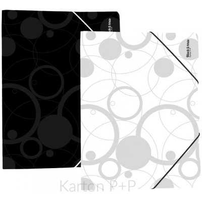 Karton P+P A4 sloha s gumou Black and White černá – Zboží Mobilmania