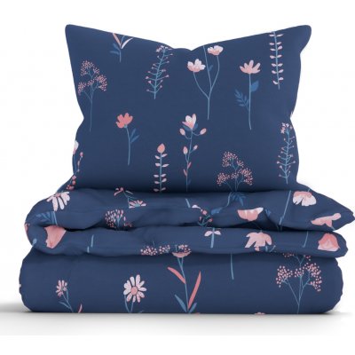 MKLuzkoviny.cz bavlna povlečení Renforcé Vlčí máky tmavě modré 140x200 70x90 – Zboží Dáma